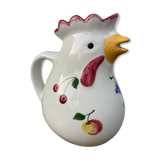 Ceramic rooster pitcher decorated with vintage flowers