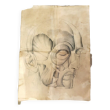 4 Quatre dessins académiques anatomiques du début du XXe siècle