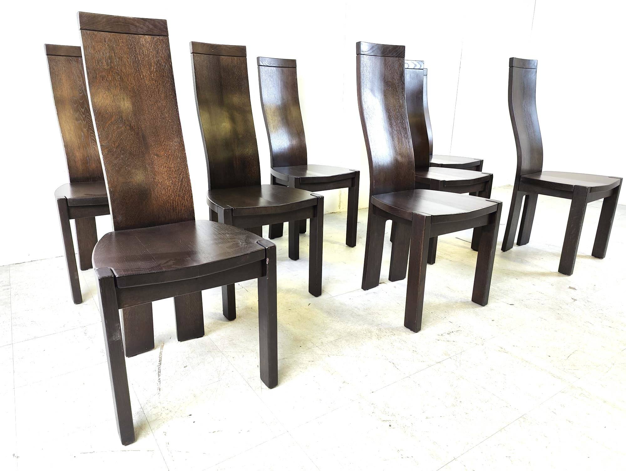 Set of 8 dining chairs by Rob & Dries van den Berghe, 1980s