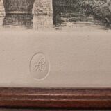 Painting print engraved Léopold Robin etching Vernon impressionist painter
