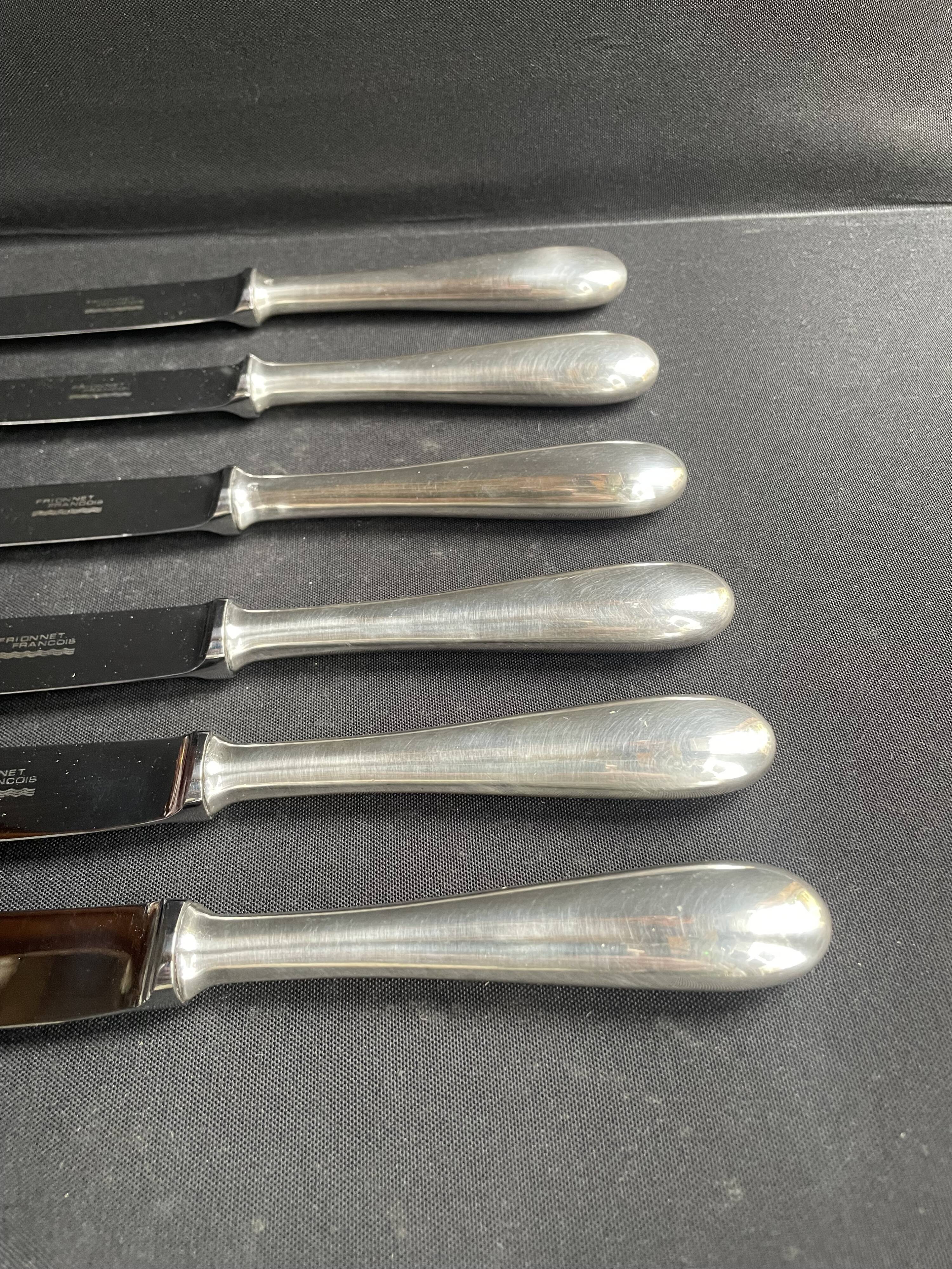 6 table knives – Silver plated – Frionnet François et Cie