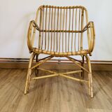 Cubic rattan armchair