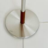 Mid-century floor lamp in teak and aluminum design w/ shade - Denmark 1960s