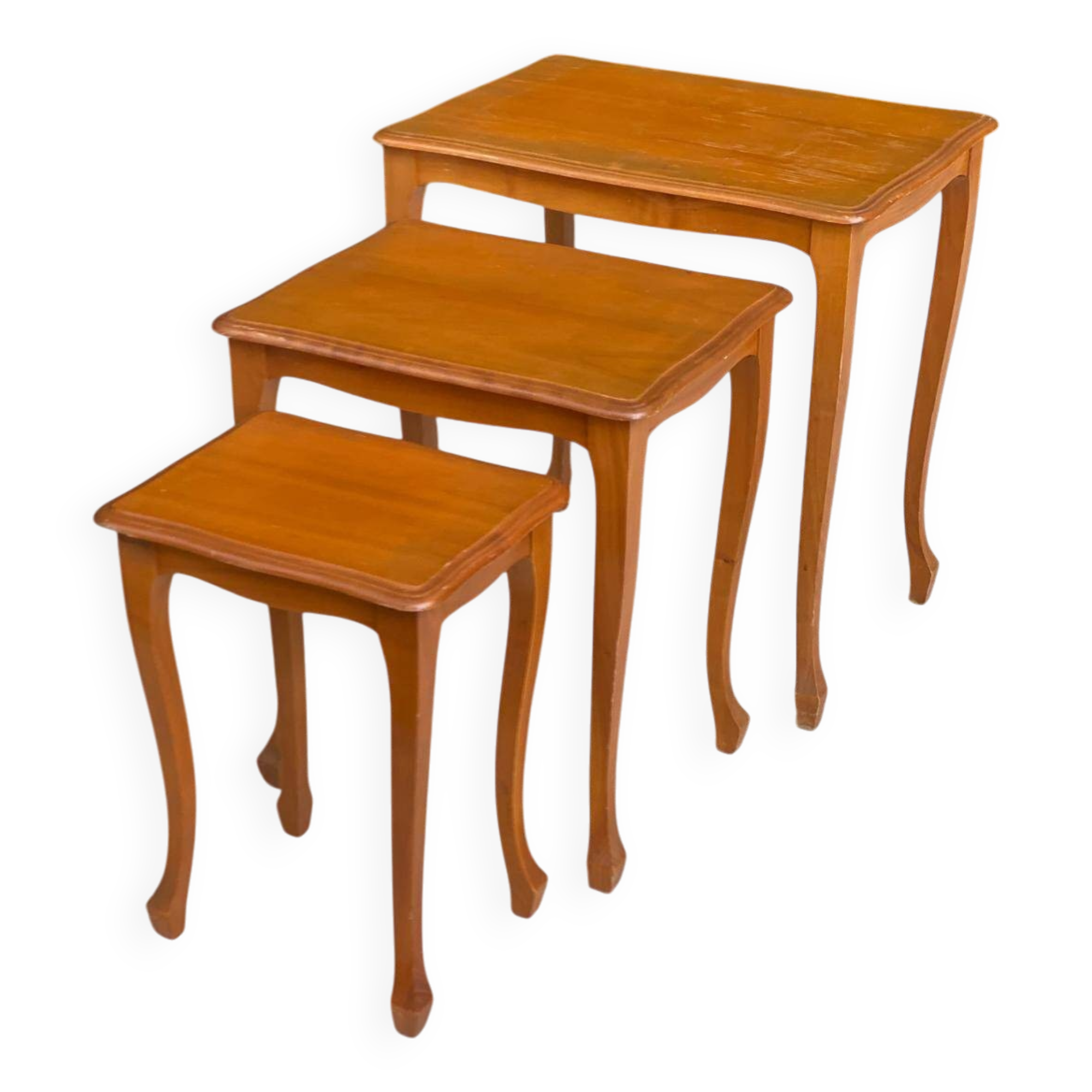 3 Louis XV solid wood nesting coffee tables