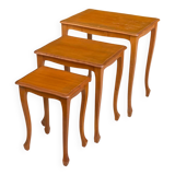 3 Louis XV solid wood nesting coffee tables