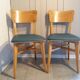 Paire de chaises années 60 pieds compas