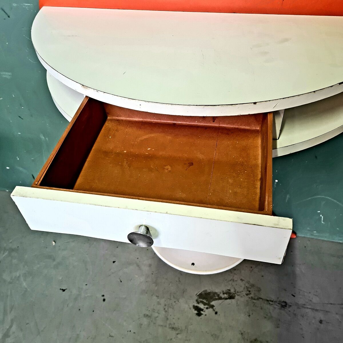 French retro wall console with drawer