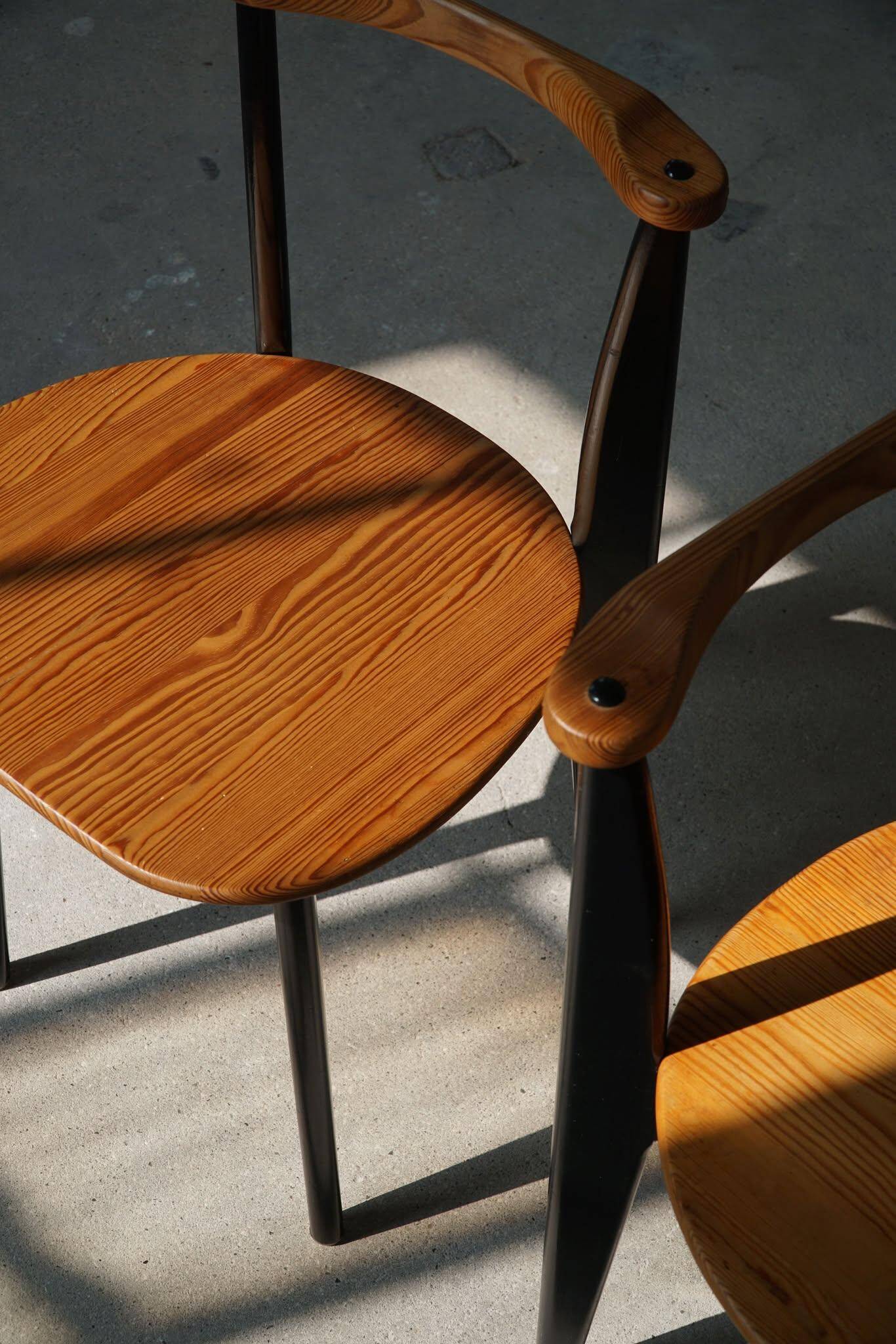 Set of 4 'Thema' chairs in pine by Yngve Ekström, Swedese, Modern Swedish, 1954