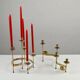 Set of Brass “Swirl” and “Spiral” Candle Holders by Gunnar Ander for Ystad-Metall, Sweden, 1960s