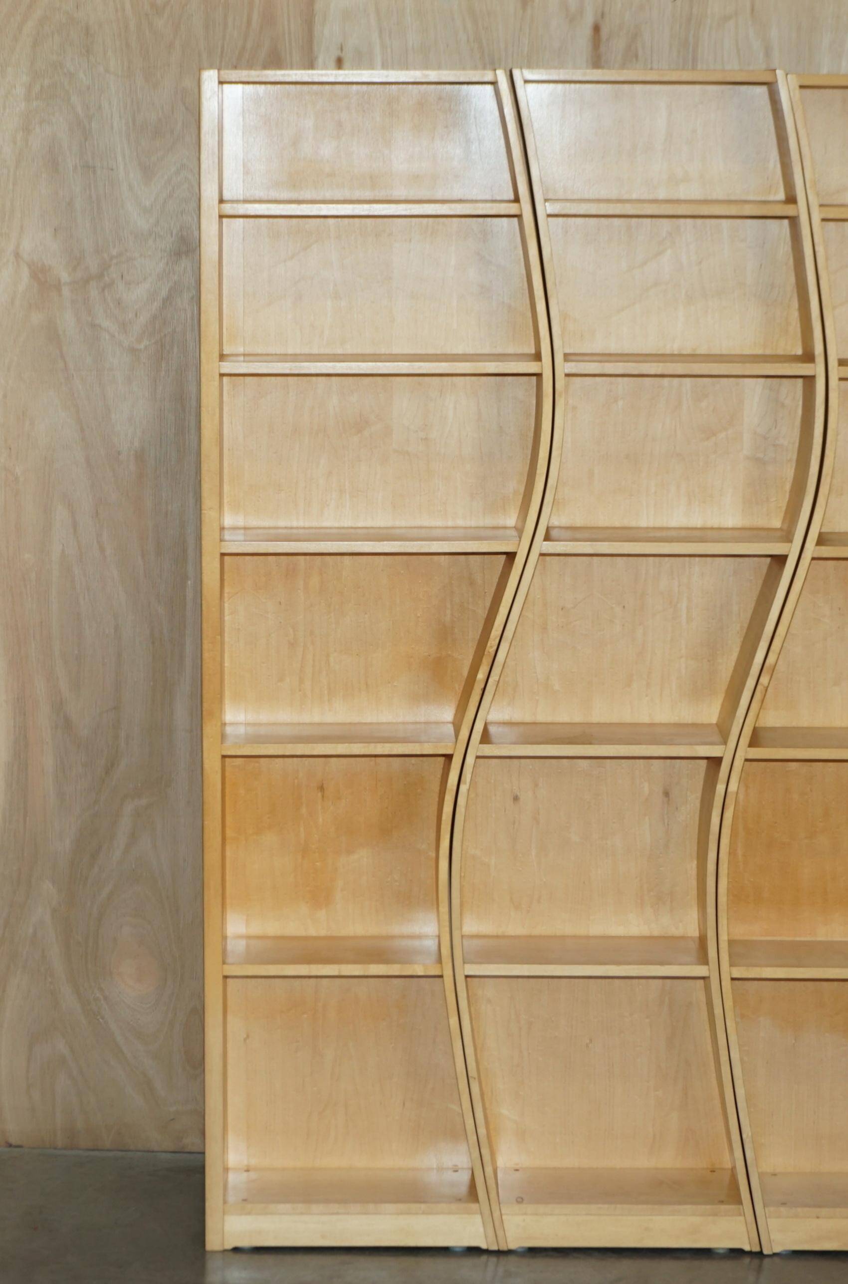 Birch libraries in three curved sections