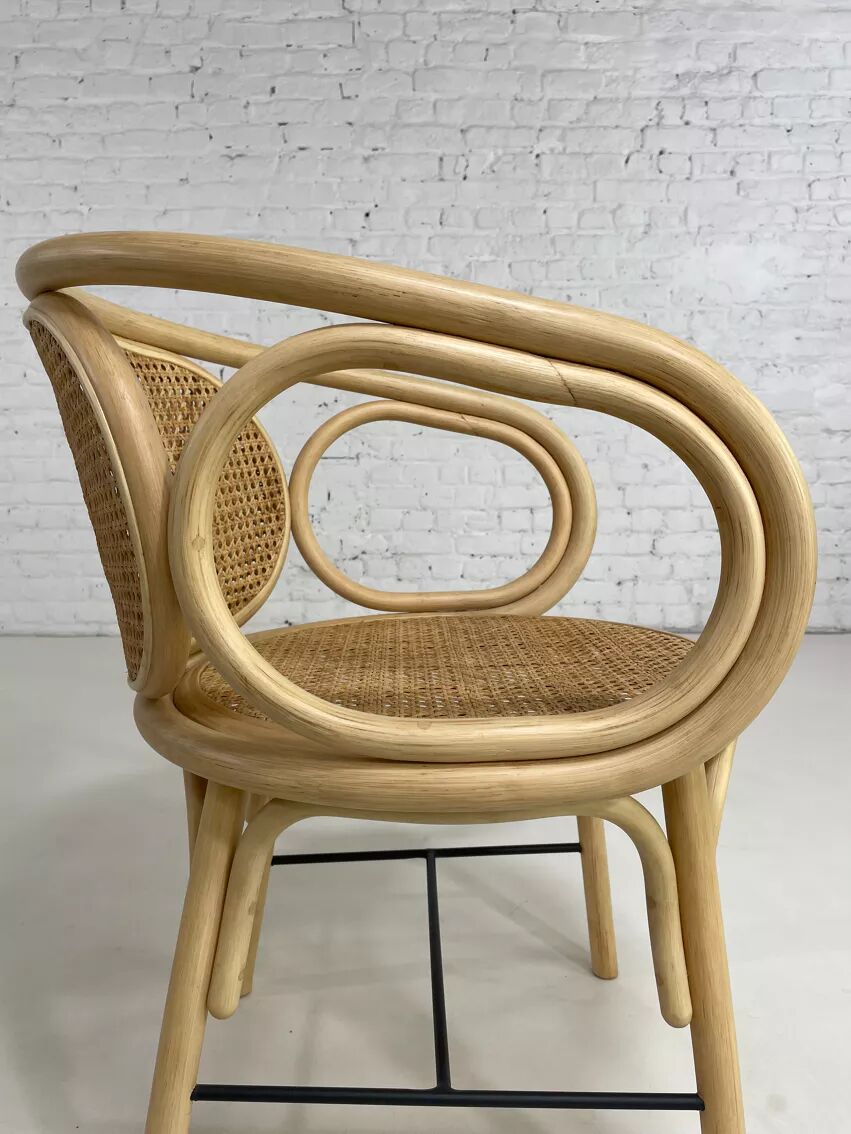 Fauteuil en rotin et cannage