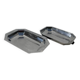 Rectangular art deco stainless steel dishes