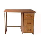 Small vintage desk 1950s wood and metal