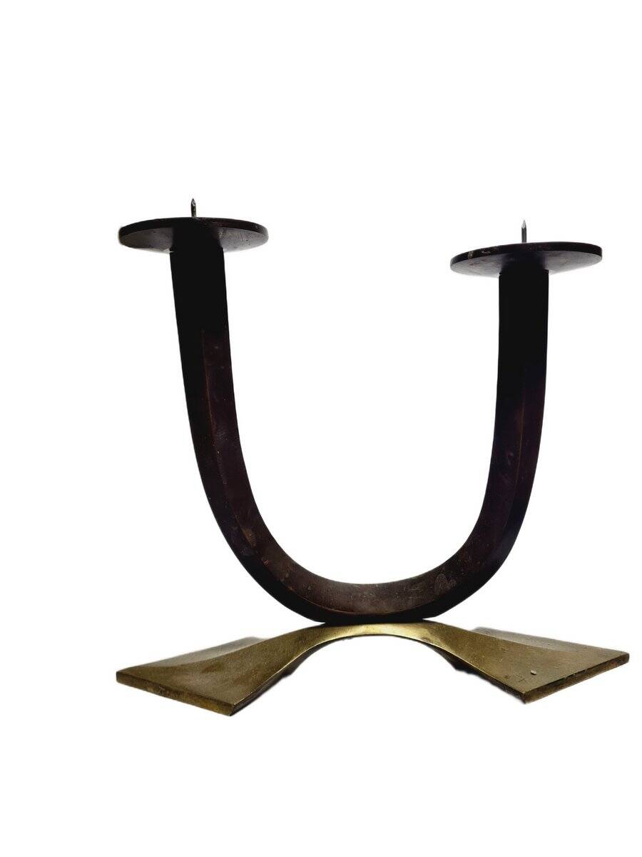 Art Deco style 2-armed candleholder, Germany, 1950s