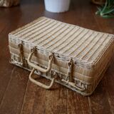 Suitcase vintage wicker