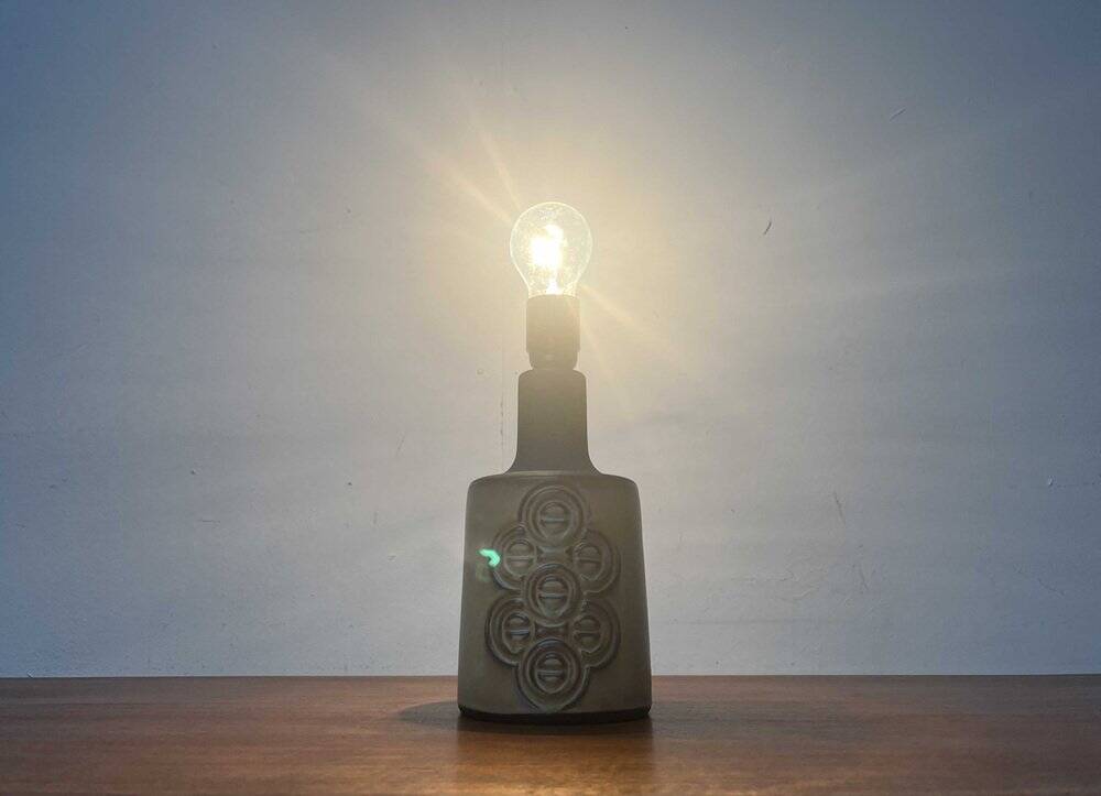 Mid-century Danish studio ceramic table lamp by Frank Keramik, 1960s.