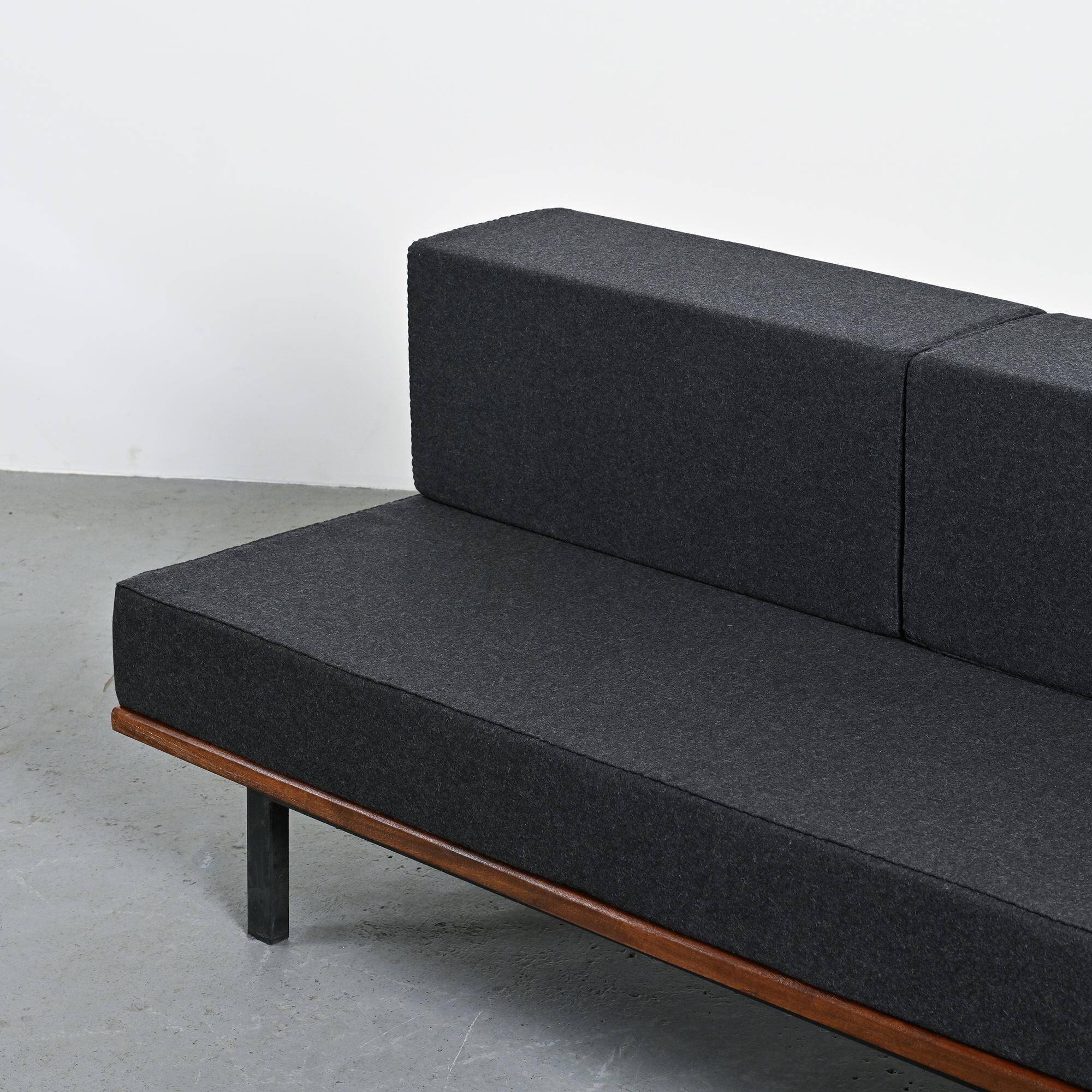 Cansado bench in mahogany by Charlotte Perriand, Mauritania, 1962