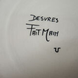Flat earthenware plate of Desvres