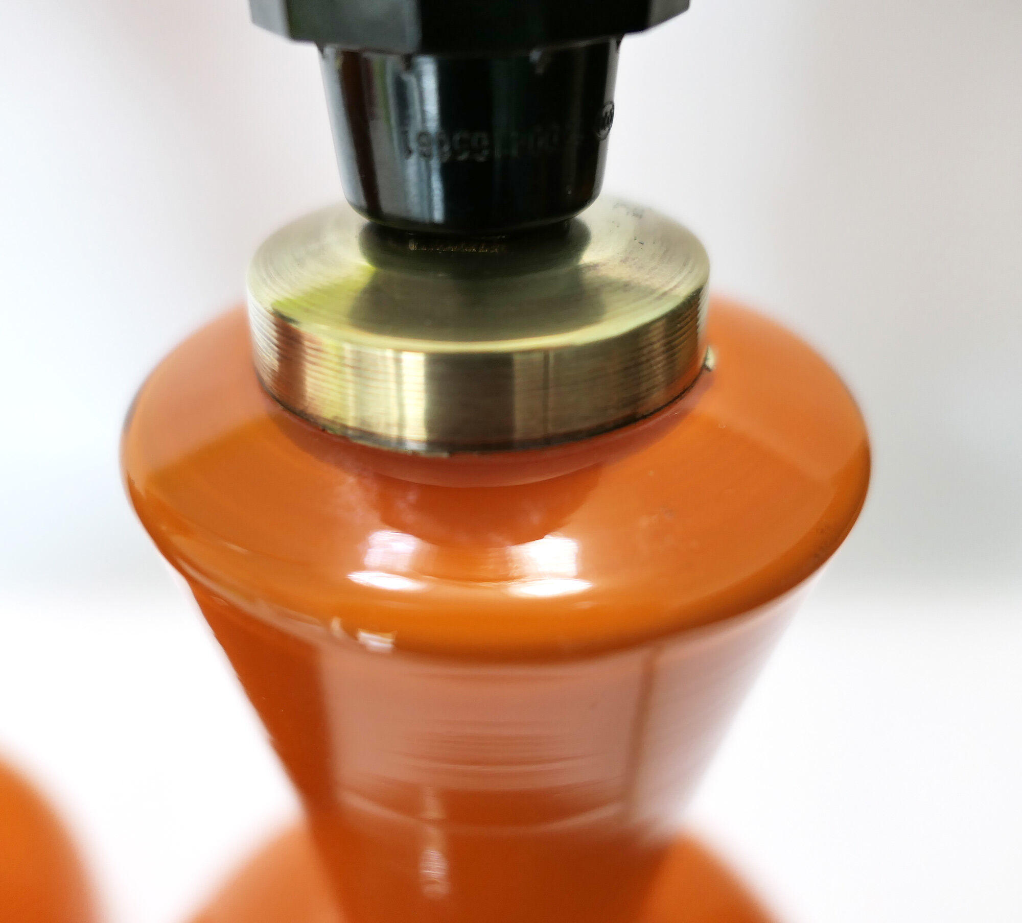 Paire de lampes de table verre orange 1960's