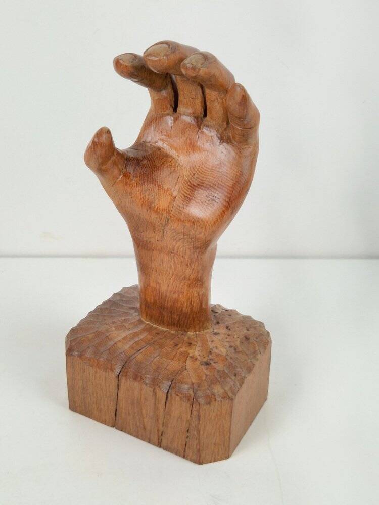 Brutalist Arts and Crafts Sculpture Wooden Hand, 1950s