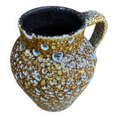 Pichet ancien cyclope style charles cart céramique fat lava jaune vint