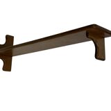 Vintage wooden wall shelve rack bookshelf in oak wood minimalist