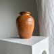 Large brown artisanal ceramic vase