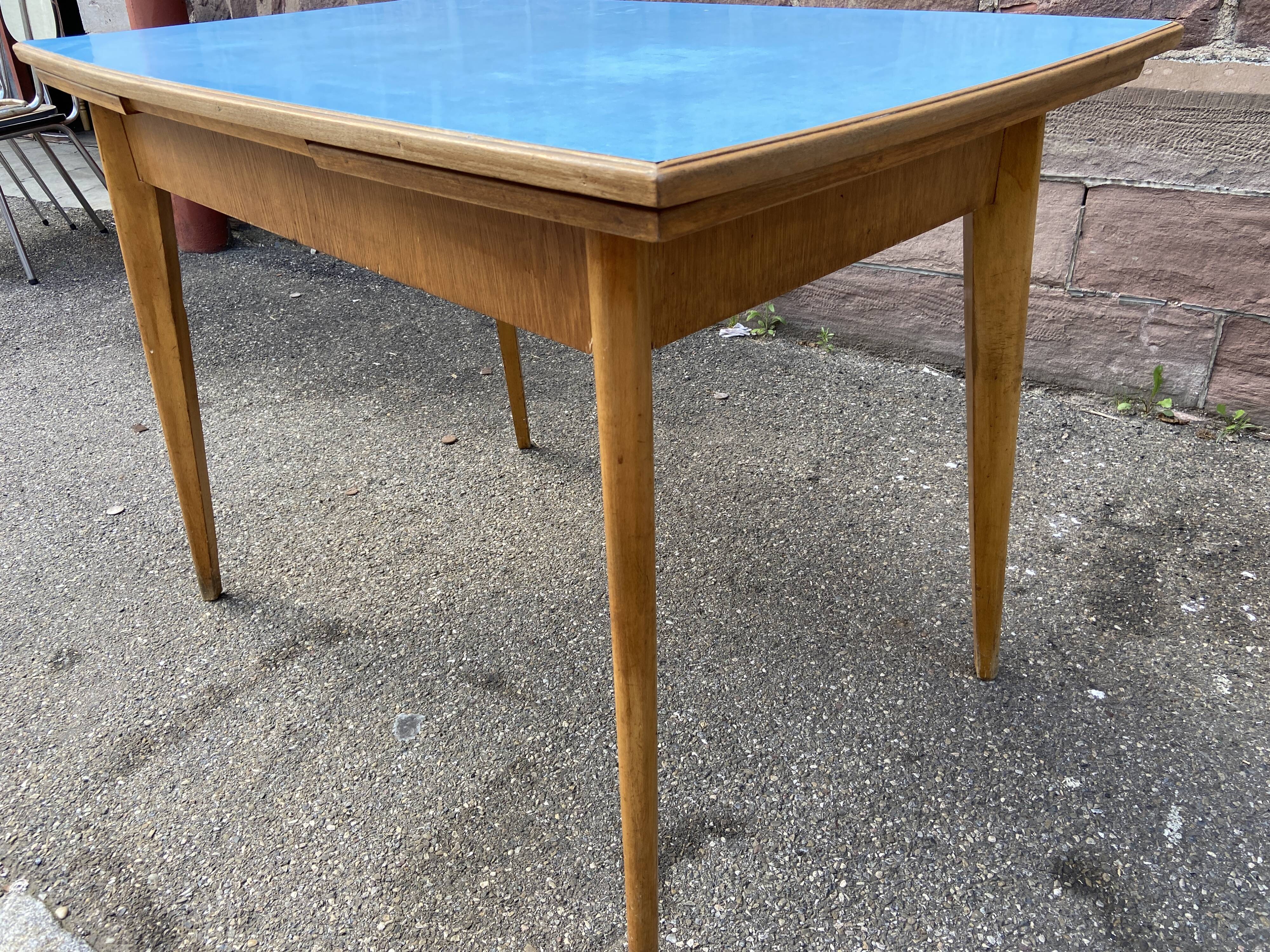Table scandinave mid century bois et Formica 1960