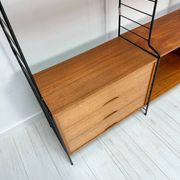 1960s vintage freestanding teak shelving system by WHB
