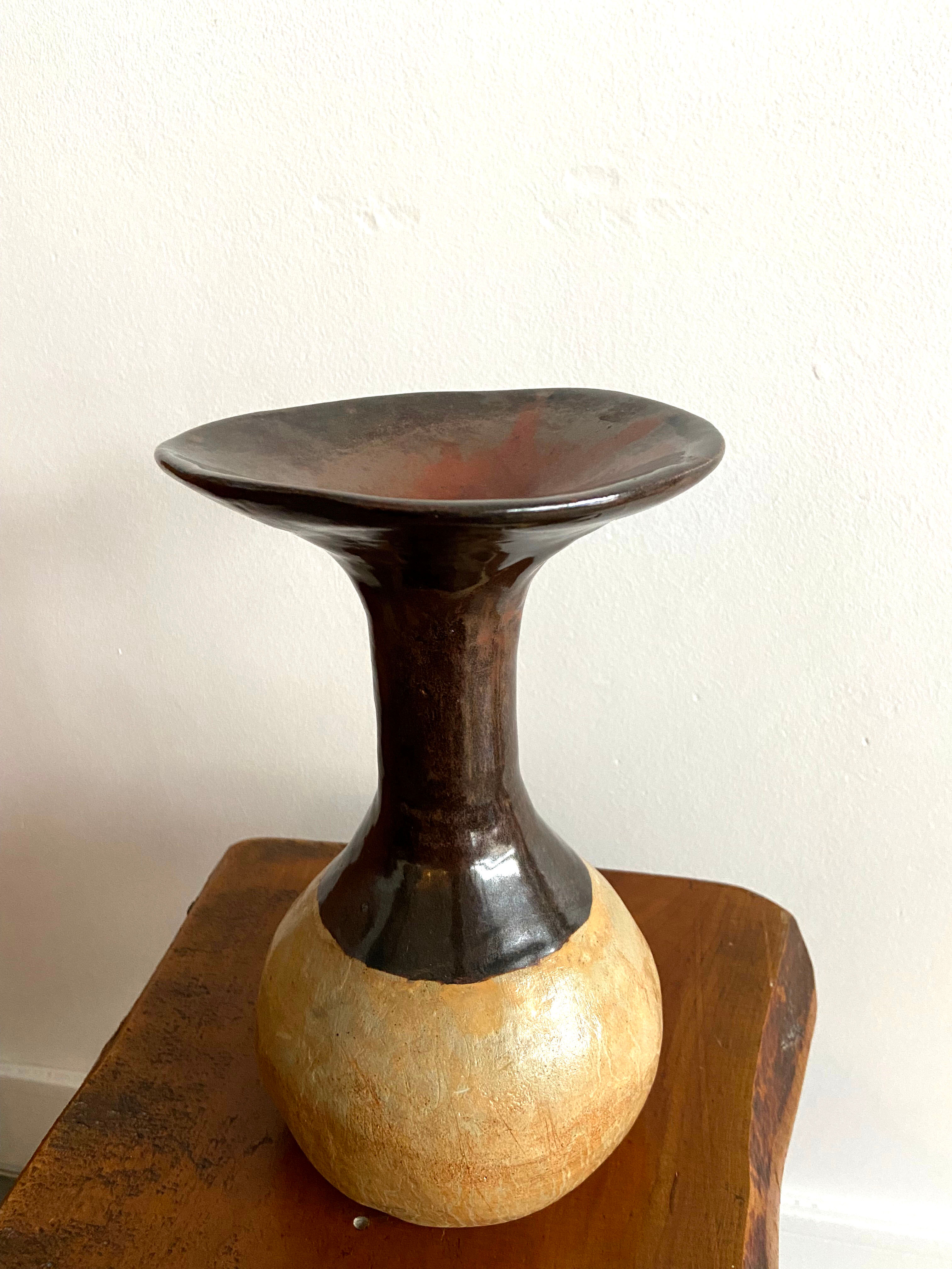 Large brutalist ceramic vase