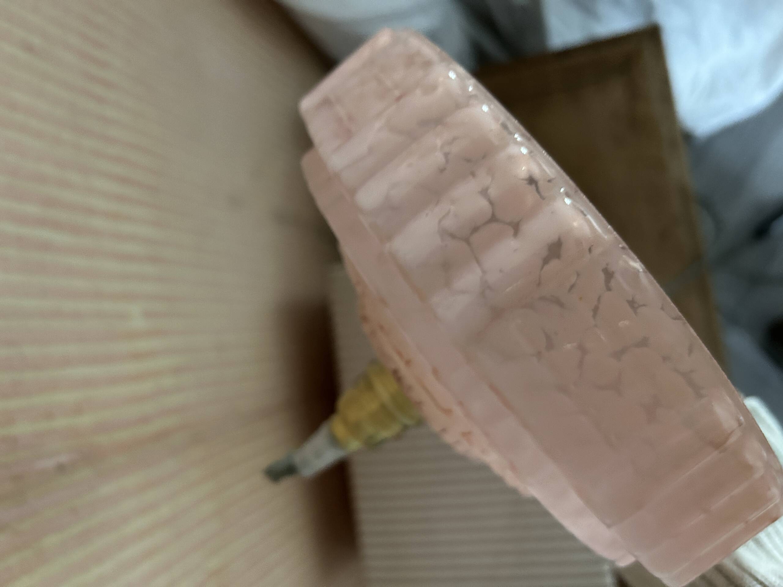 Pink Clichy glass portable lamp