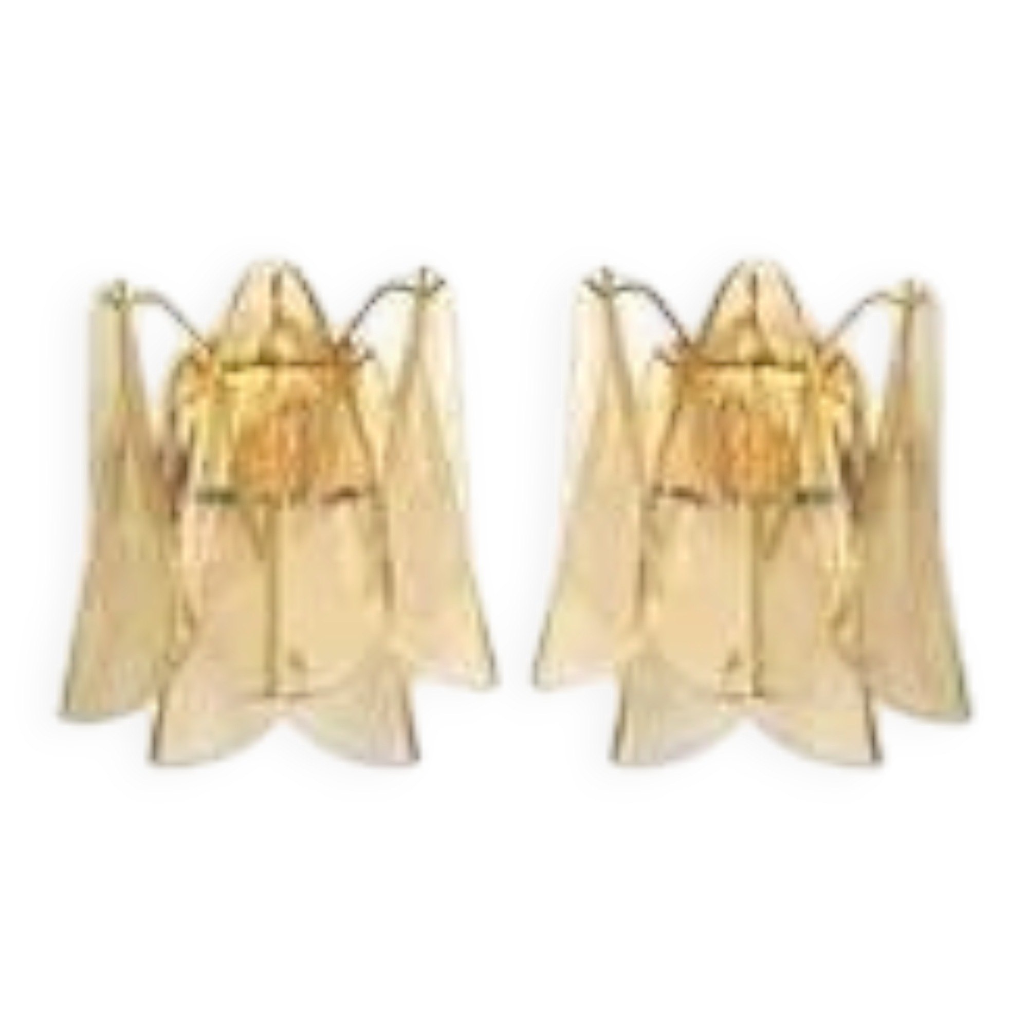 Amber Rondini Murano Glass Gold Wall Sconces by Simoeng, Set of 2