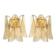 Amber Rondini Murano Glass Gold Wall Sconces by Simoeng, Set of 2