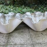 pair of handkerchief-shaped fiber cement basins from the 60s
