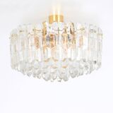 Magnificent luminaire in gilded brass and crystal glass Palazzo, Kalmar, Austria, 1970.