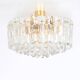 Magnificent luminaire in gilded brass and crystal glass Palazzo, Kalmar, Austria, 1970.