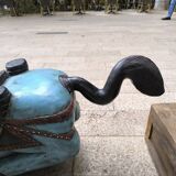 Carved wooden rocking horse