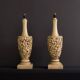 Vintage hand-carved wooden lamps by Mariano García