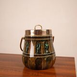 Parchment ice bucket model 935D with Fornasetti decoration by Aldo Tura, 1950