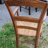 Rustic straw armchair