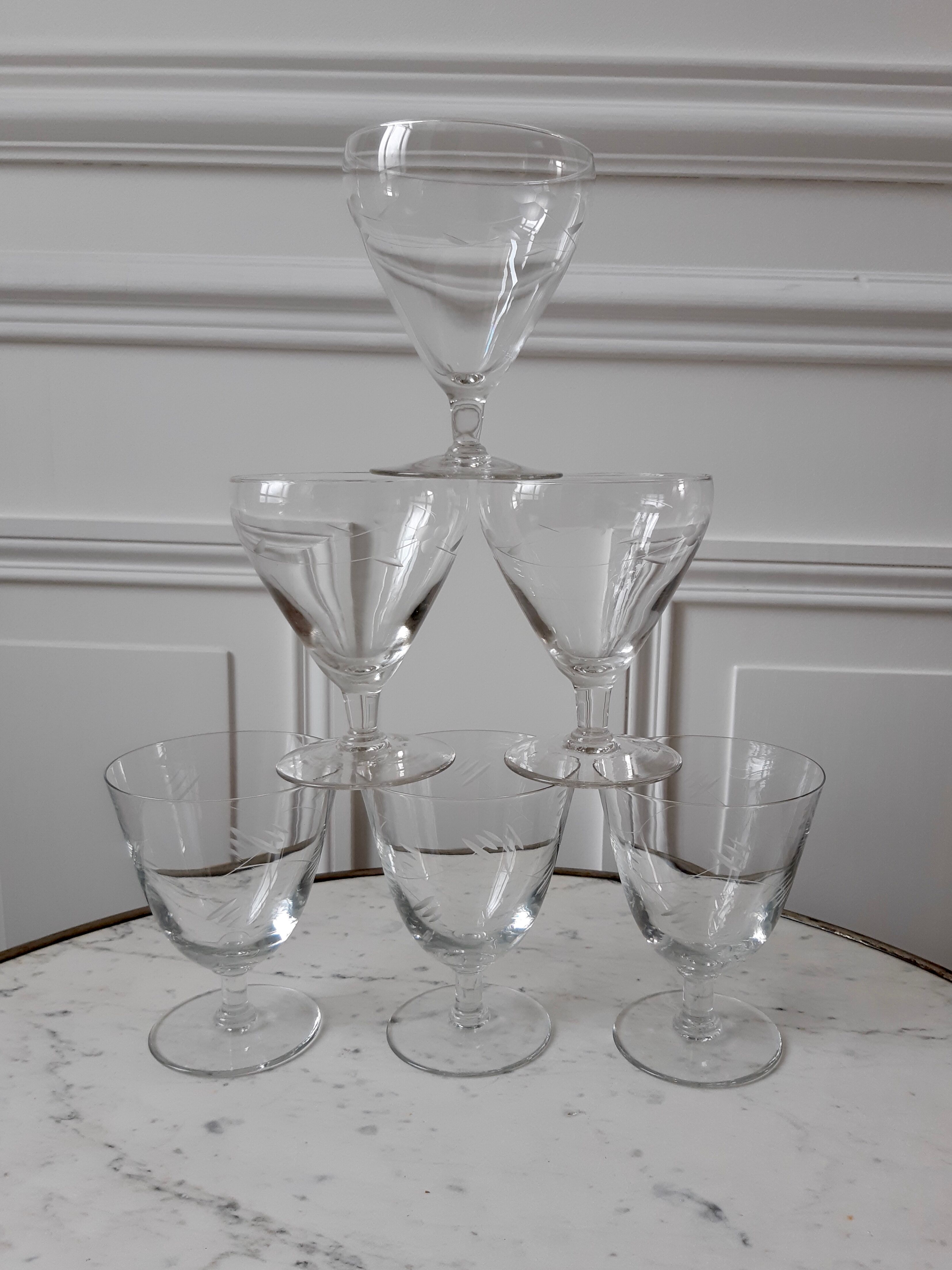 Lot of 6 50s crystal glasses