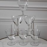 Lot of 6 50s crystal glasses