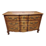 Cherrywood chest of drawers, Louis XV style crossbow stamped Dissidi