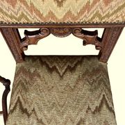 Pair of dining chairs, pair of carved Gothic chairs, set of Renaissance chairs.