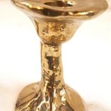 Pair of massive bronze brutalist candlesticks 1980