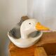 Plate barbotine duck / goose (French pottery)