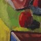 Original mid-century Swedish oil on canvas – “Kubisk Jug and Fruit” by Bror Göransson – vintage & framed – 75 × 58 cm (29.5" × 22.8")