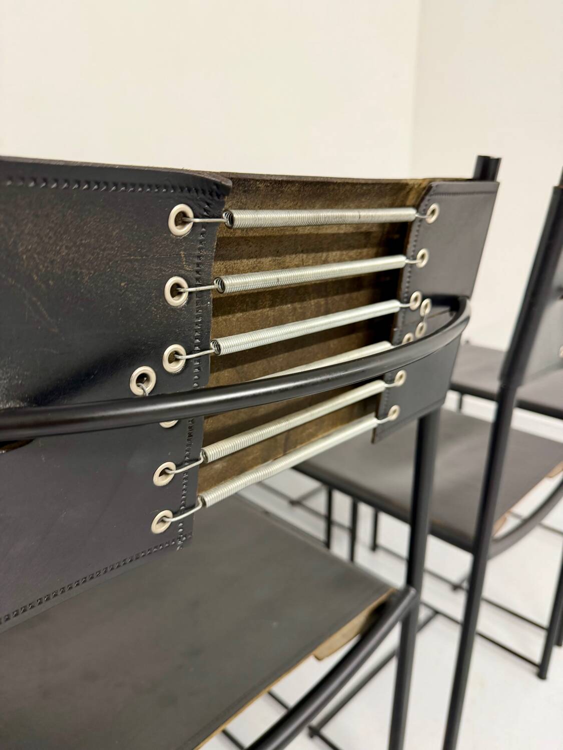 6 chaises en cuir « 101 » design italien Belotti Alias 1980 vintage