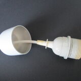 Dansk design white/purple 1980s pendant lamp by Danish Jeka Metaltryk