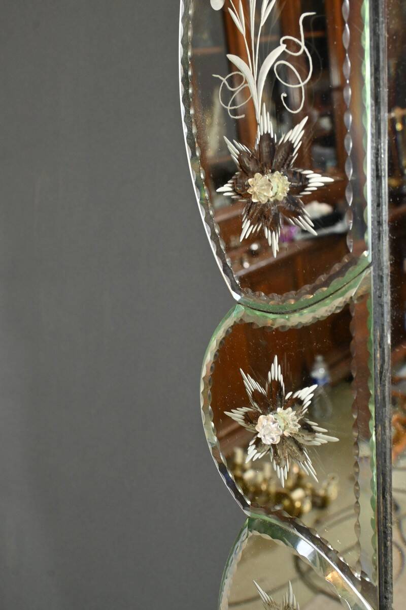 Venetian Murano Glass Mirror, Italy – Early 20th Century